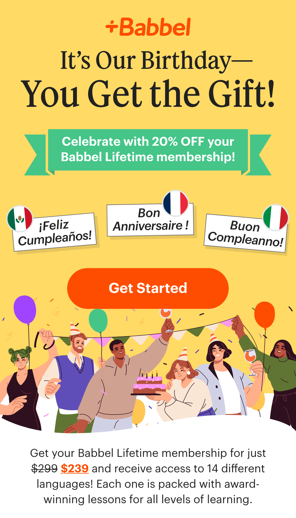 Celebrate with 20% Off Your Babbel Lifetime Membership