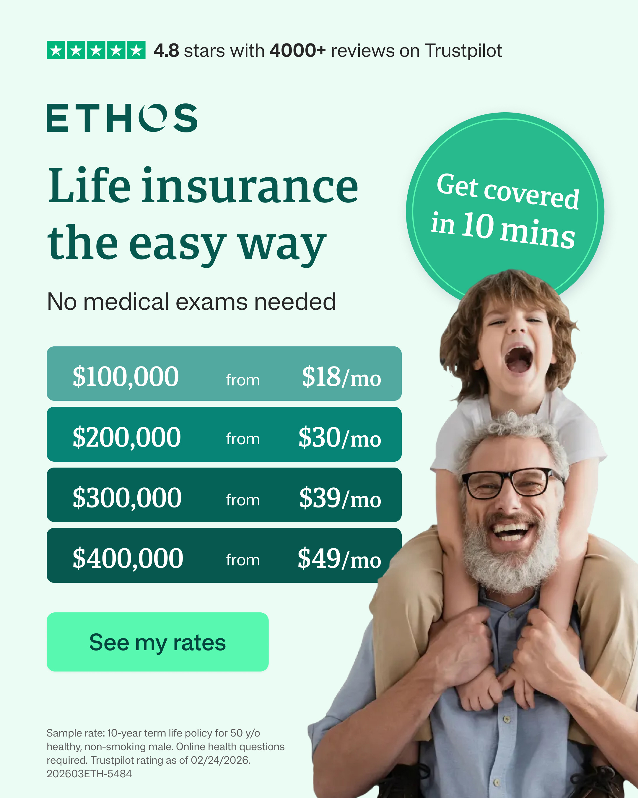 Life coverage the easy way with Ethos